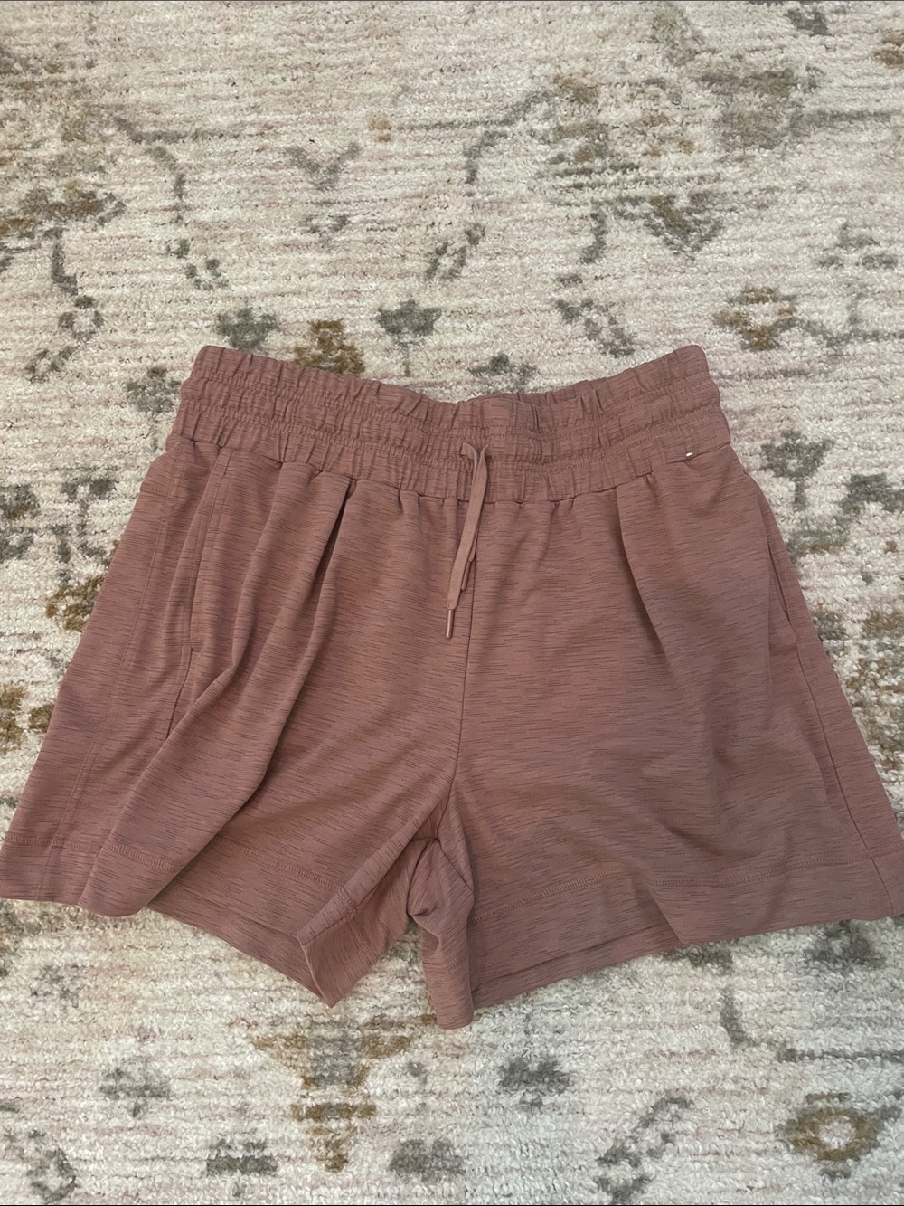 Mondetta Rose Taupe Drawstring Athletic Shorts